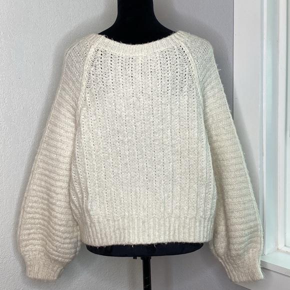 Free People White Chunky Knit Sweater - Picture 3 of 6